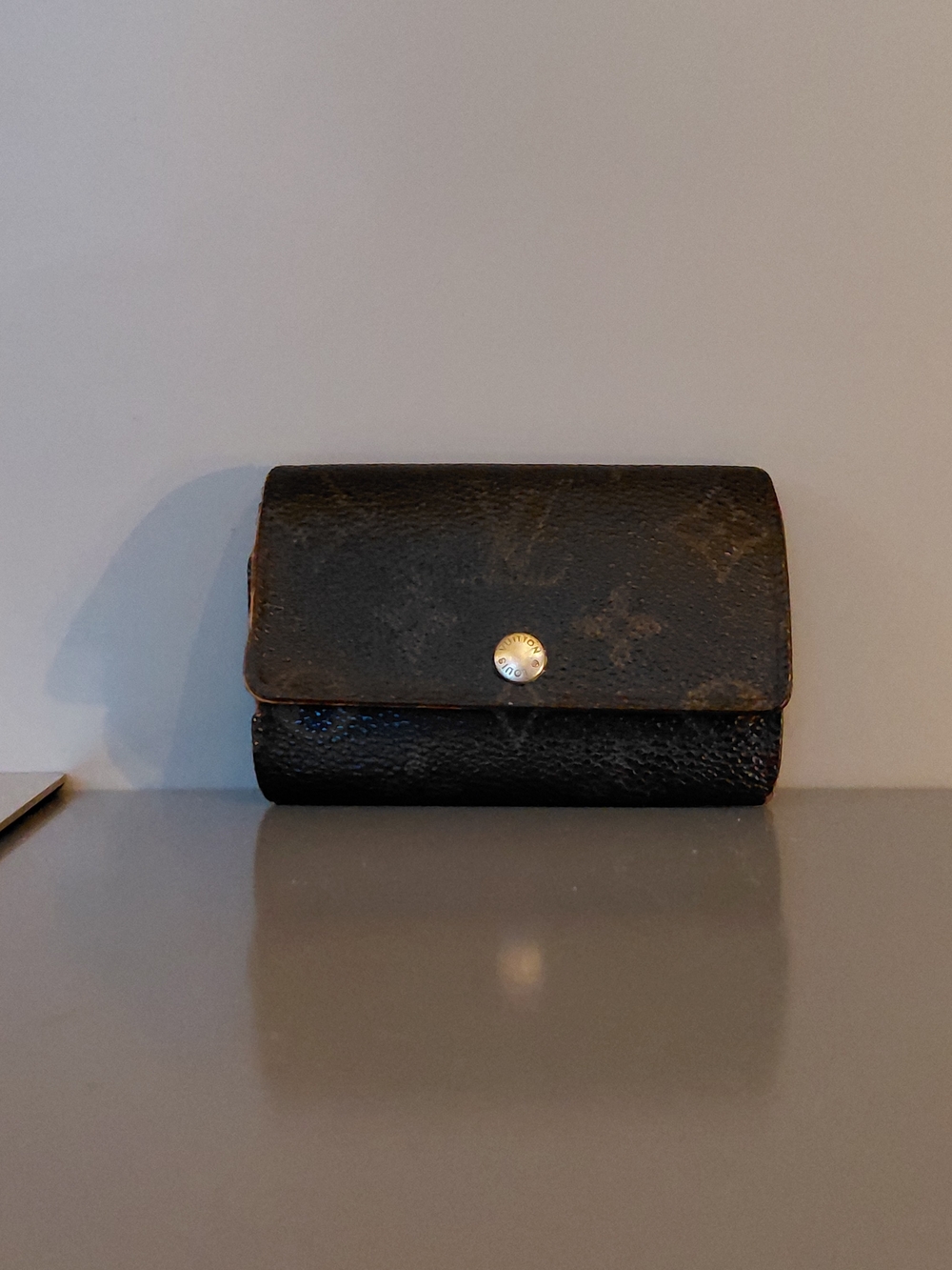 Louis Vuitton Dark Brown Monogram Key Holder with Gold Snap